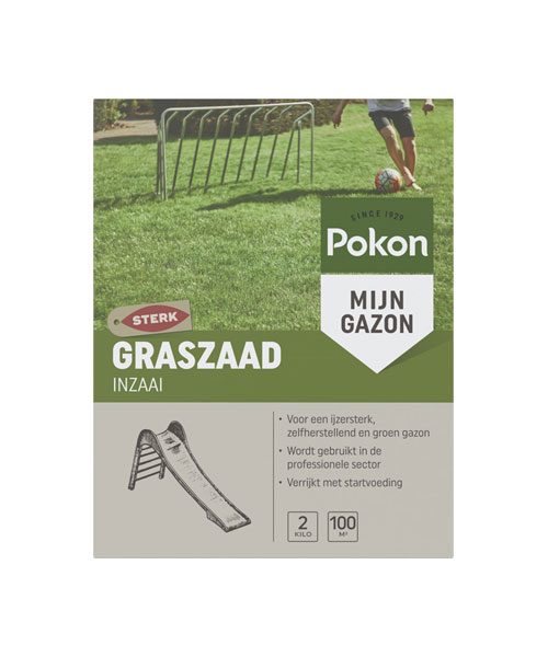 Pokon Graszaad Inzaai - 2kg - Gazonzaad - Geschikt voor 50m² - IJzersterk groen en zelfherstellend gras -  Nvt